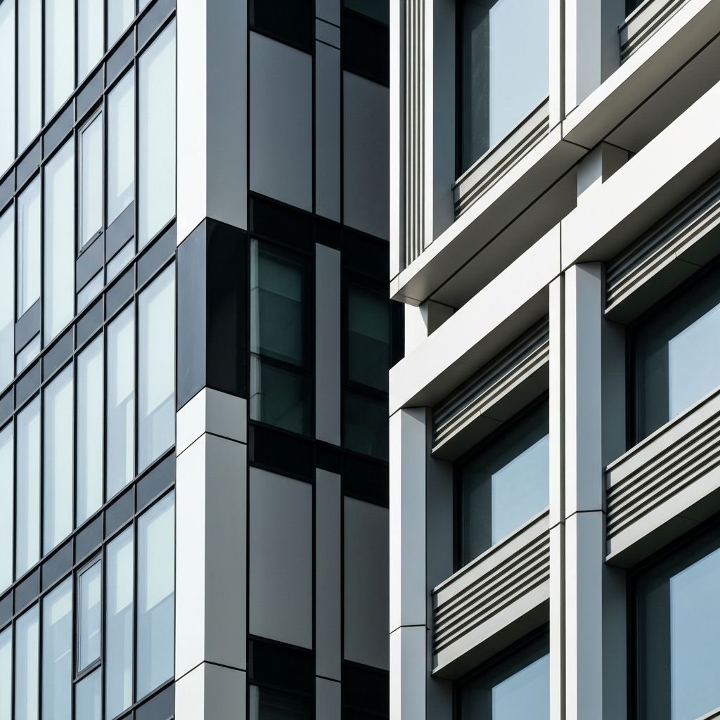 Modern building facade materials