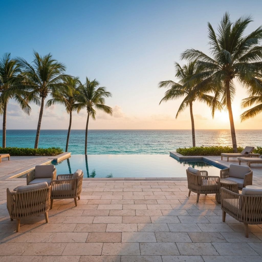 Luxury resort pool deck